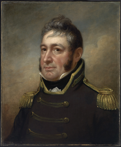 A full-sized portrait (oil on canvas) of Commodore William Bainbridge (1774-1833), painted by Rembrandt Peale (1778-1860). A full-sized portrait (oil on canvas) of Commodore William Bainbridge (1774-1833), painted by Rembrandt Peale (1778-1860).